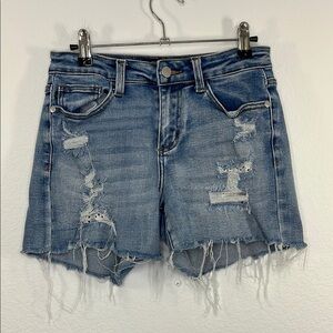 Judy Blues Lace patch size Small JB150042‎ Distressed Women's Shorts